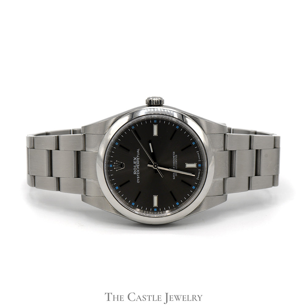 Rolex Oyster Perpetual 114300 with Grey Dial and Stainless Steel Oyster Band