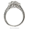 Pear Cut Diamond Engagement Ring with Double Diamond Halo and Accents in 14k White Gold - Thumbnail 2