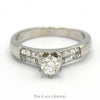 Round Diamond Solitaire Engagement Ring with Princess Cut Accents in Platinum - Thumbnail 1