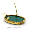 Oval Shaped Blue Cameo Pendant/Broach Combo with Rope Designed Bezel in 18k Yellow Gold - Thumbnail 3