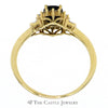 Oval Sapphire Ring with Diamond Halo and Baguette Diamond Accents in 10k Yellow Gold - Thumbnail 2
