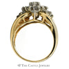 1cttw Marquise Shaped Round Diamond Cluster Ring in 14k Yellow Gold - Thumbnail 2