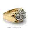 1cttw Marquise Shaped Round Diamond Cluster Ring in 14k Yellow Gold - Thumbnail 3