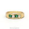 Channel Set Emerald and Diamond Fitted Band in 14k Yellow Gold - Thumbnail 1