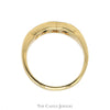 Channel Set Emerald and Diamond Fitted Band in 14k Yellow Gold - Thumbnail 2