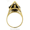 Oval Quartz Ring in Raised Curved Pointed Mounting in 10k Yellow Gold - Thumbnail 2