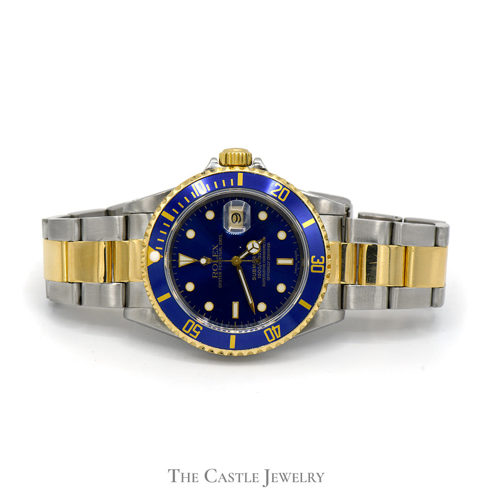 Rolex Submariner 16613 with Blue Dial and Blue Bezel in Stainless Steel and 18k Gold