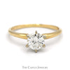 1.01ct Round Diamond Solitaire Engagement Ring in 14k Yellow Gold Tiffany Mounting - I1, I - Thumbnail 1