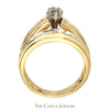 Marquise Shaped Diamond Cluster Bridal Set with Diamond Accents and Matching Band in 14k Yellow Gold - Thumbnail 2