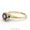 Round Shaped Ruby and Diamond Cluster Ring in 14k Yellow Gold - Thumbnail 3