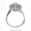 1.25cttw Round & Baguette Diamond Cluster Ring in 14k White Gold - Thumbnail 2
