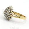 1cttw Diamond Diagonal Waterfall Cluster Ring in 14k Yellow Gold Curved Split Shank Setting - Thumbnail 3