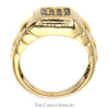 Men's Square Shaped Diamond Cluster Ring in 10k Yellow Gold - Thumbnail 2
