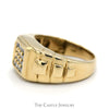 Men's Square Shaped Diamond Cluster Ring in 10k Yellow Gold - Thumbnail 3