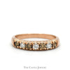 1/2cttw Round White and Cocoa Diamond Band in 14k Rose Gold - Thumbnail 1