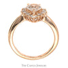 Pear Cut Morganite Engagement Ring with Diamond Halo in 14k Rose Gold - Thumbnail 2