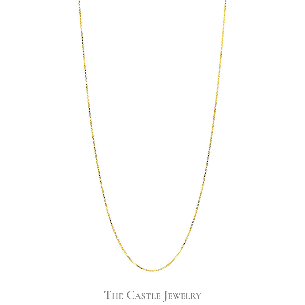 10k Yellow Gold 18 Inch Box Link Chain with Lobster Clasp