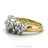 1cttw Princess Cut Diamond Cluster Band in 14k Yellow Gold - Thumbnail 3