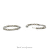 Hollywood Hoop In and Out 10cttw Diamond Earrings in 14k White Gold - Thumbnail 3