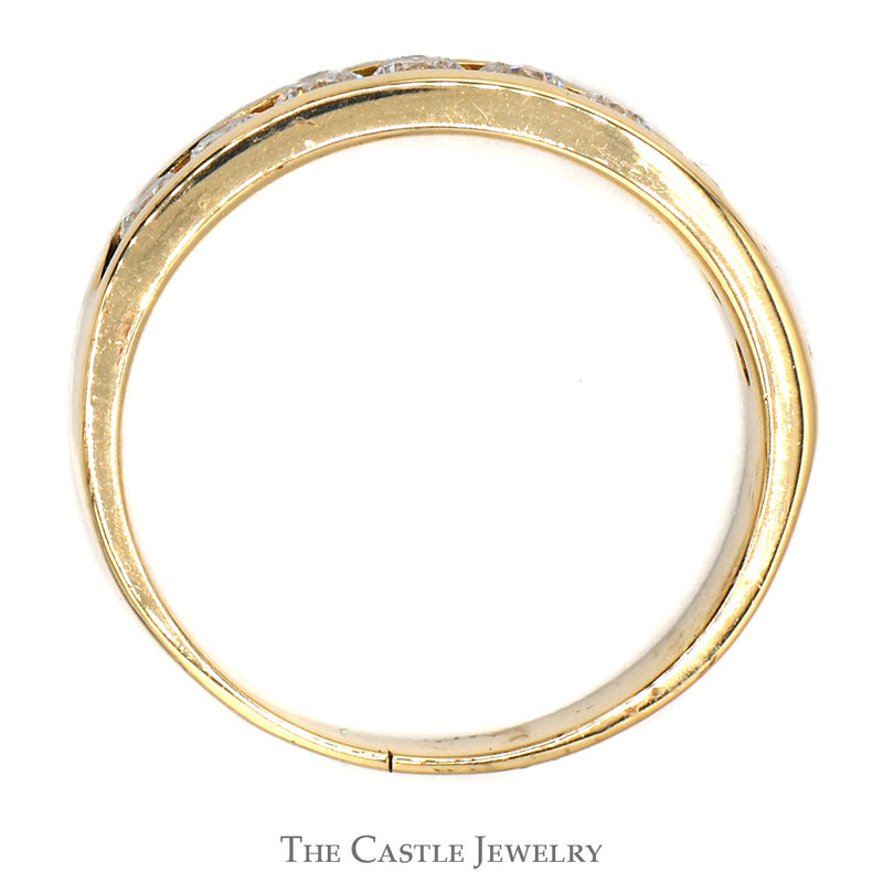 3/4cttw Channel Set 9 Round Diamond Band in 14k Yellow Gold - Size 8
