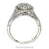 Square Shaped Diamond Cluster Ring with Diamond Halo and Accents in 14k White Gold - Thumbnail 2