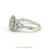 Square Shaped Diamond Cluster Ring with Diamond Halo and Accents in 14k White Gold - Thumbnail 3