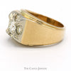Men's 1cttw Diamond Cluster Ring in 14k Yellow Gold - Thumbnail 3