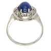 Cabochon Lindy Star Ring with Diamond Halo in 14k White Gold - Thumbnail 2