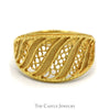 18k Yellow Gold Diamond Cut Open Filigree Band - Thumbnail 1