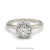 1cttw 5 Round Diamond Cluster Engagement Ring in 14k White Gold - Thumbnail 1