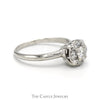 1cttw 5 Round Diamond Cluster Engagement Ring in 14k White Gold - Thumbnail 3
