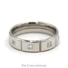 Men's 6mm Wide Flat Set Diamond Eternity Band in 14k White Gold - Thumbnail 1