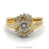 1/2cttw Baguette and Round Diamond Cluster Ring 14k Yellow Gold - Thumbnail 1