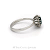 Oval Emerald with Diamond Halo Ring in 14KT White Gold - Thumbnail 3