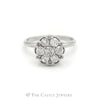 1cttw 7 Diamond Cluster Ring in 14k White Gold - Thumbnail 1