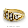 1/2cttw Diamond Cluster Ring with Swirled Setting in 18k Yellow Gold - Thumbnail 3