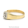 Men's Round Diamond Solitaire Ring in 14k Yellow Gold - Thumbnail 3