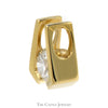 Tension Set Round Brilliant Cut Diamond Solitaire Slide Pendant in 14k Yellow Gold - Thumbnail 2