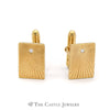 Diamond Cuff Links and Shirt Buttons Set in 14K Yellow Gold - Thumbnail 2