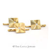 Diamond Cuff Links and Shirt Buttons Set in 14K Yellow Gold - Thumbnail 3