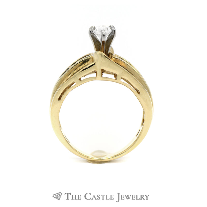 1.5cttw Marquise Cut Diamond Engagement Ring with Channel Accents