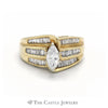 1.5cttw Marquise Cut Diamond Engagement Ring with Channel Accents - Thumbnail 1