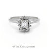 Emerald Cut Diamond Engagement Ring with Diamond Halo - Thumbnail 1