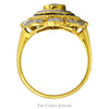 Pear Shaped Sapphire Ring with Diamond & Sapphire Halo in 18k Yellow Gold - Thumbnail 2