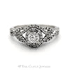 1CTTW Diamond Engagement Ring with Accents in 14KT White Gold - Thumbnail 1