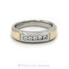 Men's Two-Toned Diamond Channel Set Wedding Band in 14KT White & Yellow Gold - Thumbnail 1