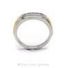 Men's Two-Toned Diamond Channel Set Wedding Band in 14KT White & Yellow Gold - Thumbnail 2