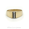Men's 4 Round Cut Vertical Diamond Ring in 14KT Yellow Gold - Thumbnail 1