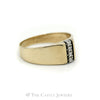Men's 4 Round Cut Vertical Diamond Ring in 14KT Yellow Gold - Thumbnail 3