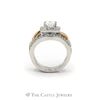 2.44CTTW Diamond Halo Engagement Ring with Soldered Bands in 14KT Rose & White Gold - Thumbnail 2